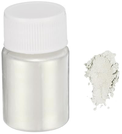 QUARKZMAN Mica Pulver 15g Glimmerpulver Natürliches Epoxidharz Pigmentpulver für Seifenfarbe, DIY Nagellack, Gießharz, Autolack, Farbstoffe, DIY-Kunst und Handwerk, grün in weiß