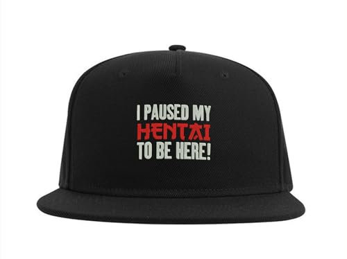 Lauthings I Paused My Manga to Be Here Ecchi Yaoi Snapback Cap Embroidered Fullcap Herren Mütze Schwarz, Schwarz , Einheitsgröße