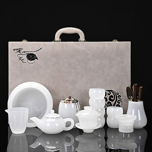 XaEjNzwDT Tetera marroqui teteras para te Juego de te Juego de té de Vidrio, Caja de Regalo de Juego de té Kung Fu de Tetera de sopera para el hogar(Color:G,Size:)