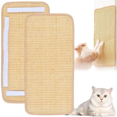 50 x 25 cmtapis à gratter en sisal, 2 Pièces Tapis Griffoir pour Chat Canapé,Tapis Griffoir pour Chat, protège Les Tapis et Les canapés