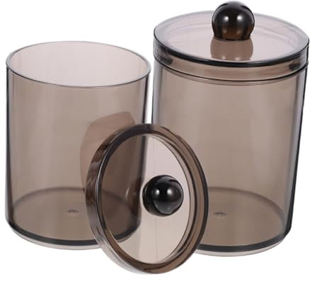 CANIGHT 2piezas Organizador De Algodón Con Tapa Contenedores Para Bastoncillos De Algodón y Accesorios De Baño Para Organización Baños Pequeños