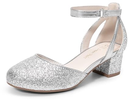 DREAM PAIRS Scarpe Eleganti da Ragazza con Punta Chiusa e Tacco Alto Principessa Scarpe per Bambine con Tacco a Blocco Mary Jane