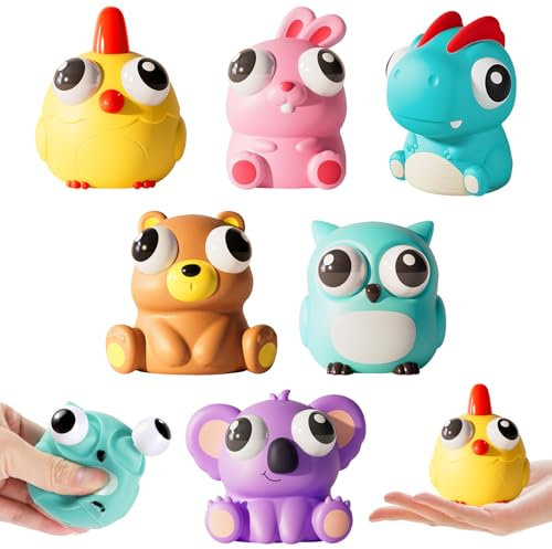 DOWNDRIFT Squeeze Spielzeug 6 Stück Anti Stress Spielzeug Stressball Kinder Stress Squeeze Toy,Squeeze Ball,Squeeze Spielzeug Stressball Kinder Stressbälle Tiere Stress Squeeze Spielzeug Erwachsene