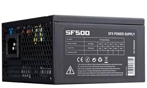 Hiditec SF500 – Fuente de Alimentación SFX 500W | PSU Compacta para PC | Ventilador 8 cm | Conectores ATX 20+4, EPS 4+4, SATA y Molex | Garantía 3 Años