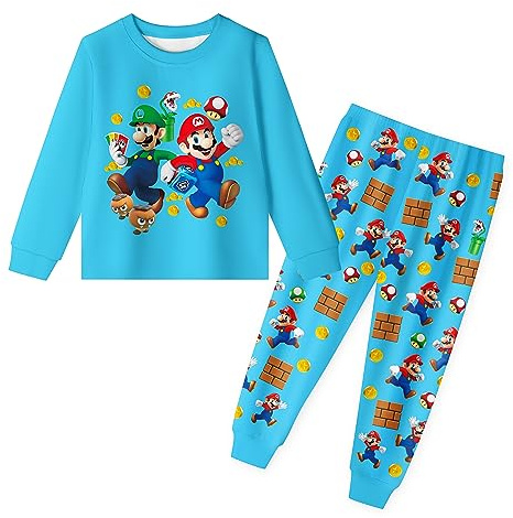 Yovova Pyjamas Boys Pjs Set For Kids Long Sleeve Pjs Girls Sleepwear Tops and Pant for 5-6 Years