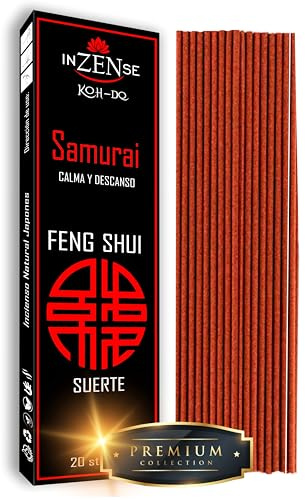 INZENSE - Incienso Japones - Lirio Blanco - Kit 20 Varillas - Premium - Linea Feng Shui - Bajo Humo - Larga Duracion