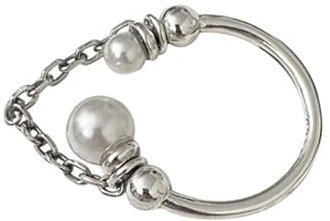 Holibanna Verstellbarer Offener Perlenring Damen Silber Mit Perlenkette Leichter Schmuck Alltag Geschenk