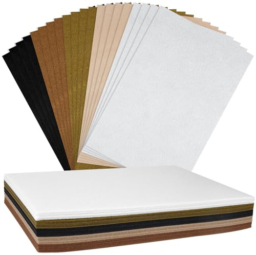 NEBURORA 20 Pcs 2mm Thick Stiff Felt Sheets for Crafts Sewing(Brown Series)