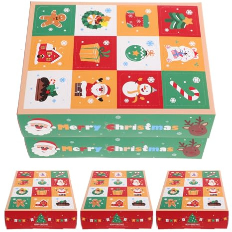 Cabilock 5stücke Pack Leere Papier-geschenkschachteln für Festtags-leckereien mit Fächern für Süßigkeiten Gebäck Kuchen als Gastgeschenke oder Verpackung für Weihnachtsgeschenke