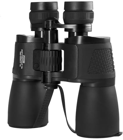 QQ CAT Jumelles HD 10-30x50 Puissantes Zoom pour Adultes, Jumelle Vision Nocturne étanches Avec Prisme Optique & Objectif 50mm, Idéal pour Chasse, Observation Oiseaux, Randonnée, Concert, Voyage(noir)