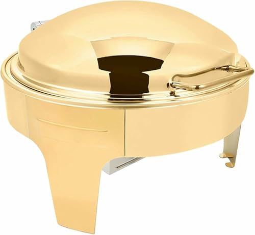 Plates Heater - Buffet Set For Fondue.Stainless Steel Cover, Circular Shape, With Food Container, Water And Fuel, For Weddings, Parties ~/
