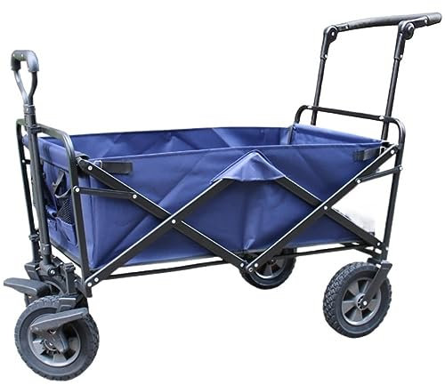 HYEFDWS Outdoor-Campingwagen mit 4 Rädern, tragbarer, zusammenklappbarer Wagen für den Einkauf am Strand, im Garten, für Festivals und Outdoor-Aktivitäten