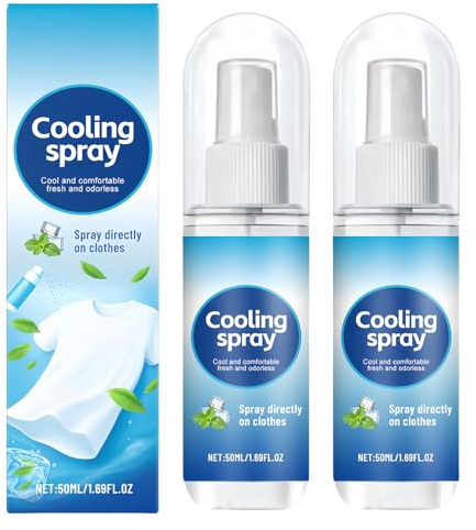 50ml Mints Cool Spray - 2 Stück Sofort Kühlendes Spray, Natürlicher Minznebel für Schnelle Abkühlung, Feuchtigkeitsspendend Cooling Mist für Heißes Wetter, Hitzschlag-Kühlnebel, Kältespray Im Sommer
