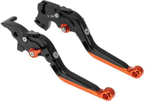 Partuto Motorcycle Short Brake Clutch Levers for KTM RC125 RC200 RC390 Motorbike Handlebar Brake Lever for KTM for DUKE 125 for DUKE 200 for DUKE 390 Adjustable Aluminum Alloy Black Orange