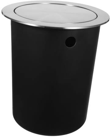 Ciieeo Couvercle Poubelle Cuisine Encastrable Poubelle Acier Inoxydable avec Couvercle Rabattable Bac à Ordures pour Plan de Travail