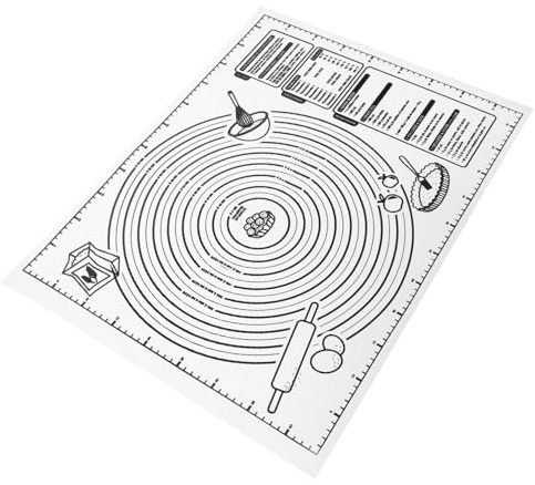LOORGVEL Tapete Extender Masa de Silicona Antiadherente Reutilizable y Amasar Material Silicona Blanco con Medidas Adecuado para Hornear en Cocina