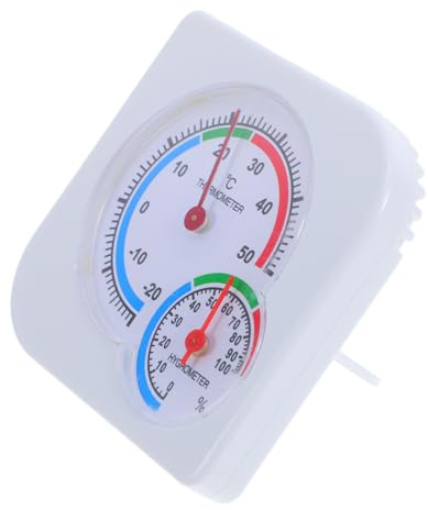 Milisten Termómetro y Higrómetro de Plástico Blanco para Interiores y Exteriores Medición Precisa de Temperatura y Humedad Adecuado para Hogares y Almacenes