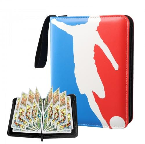 Culinavog Carpeta de Tarjetas Coleccionables Fútbol, Álbum de recortes para tarjetas de fútbol, Archivador Deportivas Album de Cartas Coleccionables Impermeable para Niños y Amantes del Fútbol