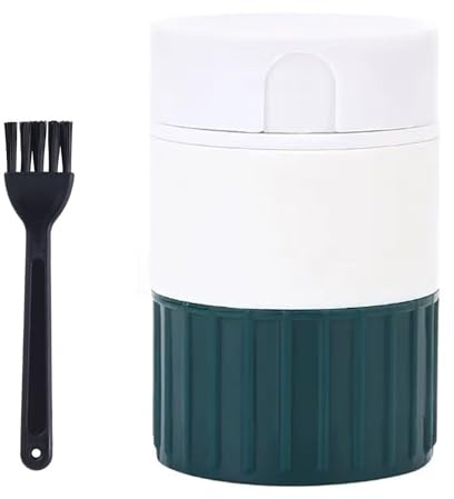 Hiacinto 3-in-1 Tablettenteiler mit Tablettenmörser, Schleifkopf und Aufbewahrungsfach, BPA-freier Pillenschneider in Blau-Weiß, 8×5,5 cm, inkl. Reinigungsbürste