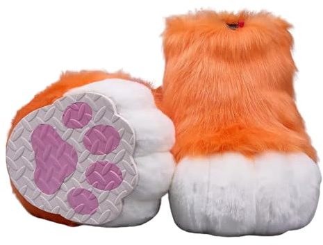 Furry Fursuit Paws Feet Schuhe Slip-On Niedliches Cosplay für Comic Cons Anime Conventions Versammlungen Halloween Kostümpartys