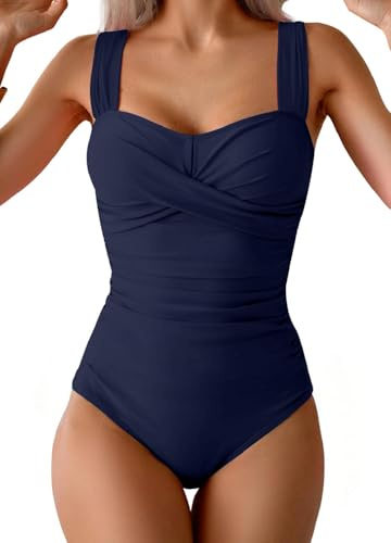 CheChury Costume Intero Donna Modellante Costumi Interi da Bagno Push Up Scollo a V Costume da Bagno Intero Donna Curvy Controllo della Pancia Monokini Costumi Piscina Beachwear Swimwear Sportivo