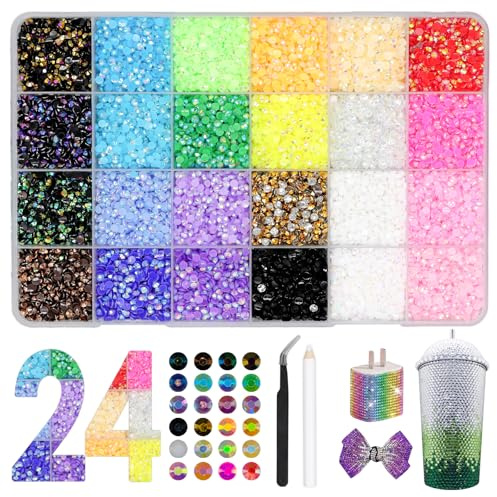 24000+ Strasstenar 3 Mm 24 Färger För DIY Och Dekor