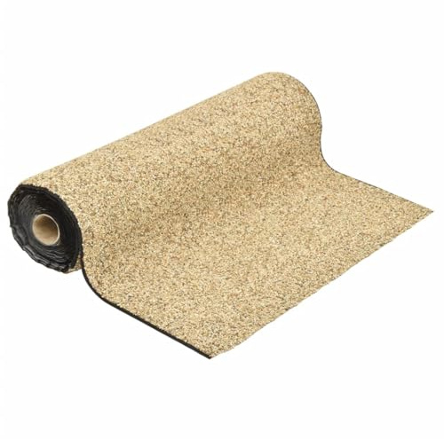 sephironlbb Stenfolie natursand 300 x 100 cm PP-fleece med vattentätt lim, 4,5 mm tjock, perfekt för dammtillbehör, bäckning, trädgård, terrass, balkong och vattenlek dekoration
