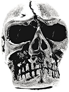 Kiss of Leather zierliche Bartperle Haarperle Totenkopf aus Edelstahl 4mm Innendurchmesser