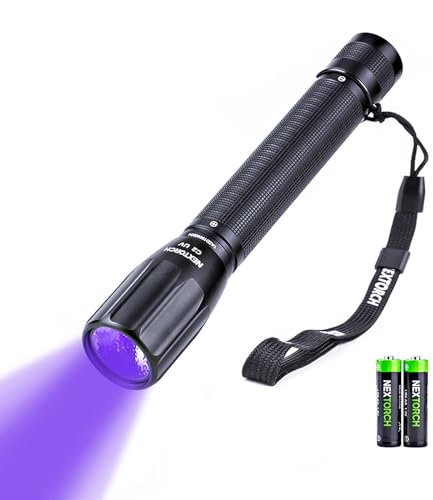NEXTORCH UV Torch Light Resin lamp Ultraviolet LED Torch for Blacklight UV Light Detector Resin Curing Pet Urine Stains Money Checker Bed Bugs (AA Battery 405nm C2)