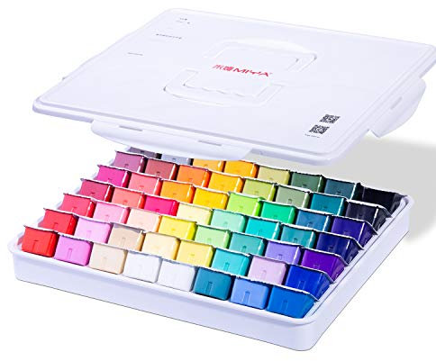 MIYA Gouache Farben Set, 56 Farben x 30 ml Einzigartiges Gelee-Becher-Design in einer Tragetasche Perfekt für Künstler, Studenten, Gouache Undurchsichtige Aquarellmalerei