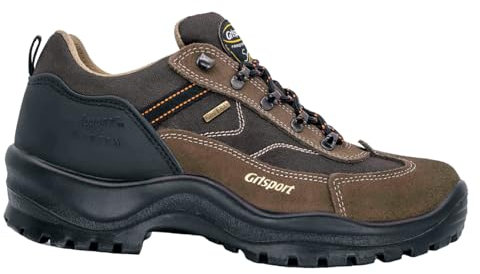 Grisport® halvsko skor skor av velourläder med Cordura® fritidssko utomhussko för kvinnor och män unisex arbetsskor vattenavvisande vandringsskor jaktsko, - Brunt oliv - 46 EU