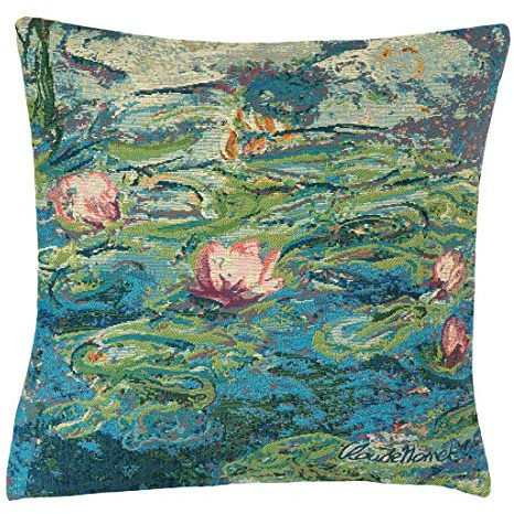 Belgian Tapestries Kissenhülle 45 X 45 cm Claude Monet - Seerosen Gobelinkissen