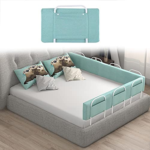 Bettgitter für Kinder, Rausfallschutz Bett Bettgitter Bettschutzgitter, passend für Kinderbetten, Elternbetten und Alle Matratzen Massivholzbetten(eine Seite) ( Color : Green , Size : 180cm(60cmx3) )