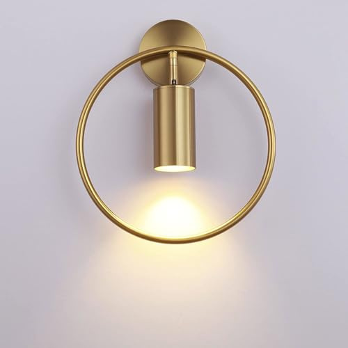 KRIPINC Wandleuchte Innen Vintage Rund aus Eisen, Wandstrahler Industrial | 180° Schwenkbarer Lampenkopf, GU10-Fassung, Ohne Leuchtmittel, Wandlampe für Wohnzimmer Schlafzimmer Nachttisch Flur Treppe