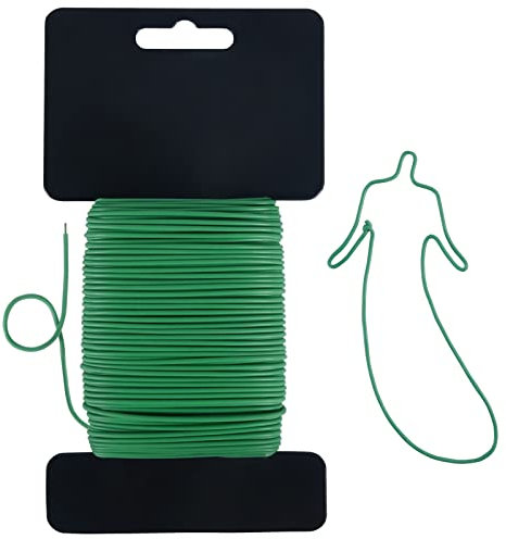 Shintop Garden Wire for Climbing Plants, 1.8MM Soft Twist Tie for Gardening, Home, Office (Green, 98.4 Feet)