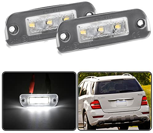 njssjd LED-Nummernschildbeleuchtung, hintere Tag-Lampe, kompatibel mit M-ercedes B-enz ML W164 GL X164 R W251, nur Dieselmotor, Xenon-Weiß, Can-Bus, fehlerfreie Kennzeichenbeleuchtung