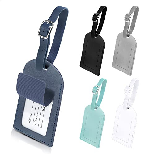 Hengxinc Pu Pelle Etichette per Valigie Aereo, Etichetta Valigia Aereo, Etichette Valigie da Viaggio, Riutilizzabile Viaggio Bagagli Tag, Adatto per Bagagli e Borse da Viaggio (5)