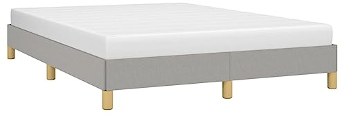 vidaXL Polsterbett Bett Doppelbett Bettgestell Bettrahmen Lattenrost Stoffbett Schlafzimmerbett Schlafzimmermöbel Hellgrau 140x200cm Stoff