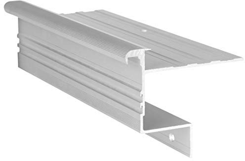 120 cm Treppenprofil STABIL 14,5 mm - Treppenkantenprofil für Treppenverkleidung und Treppenrenovierung - Farbe: Silber