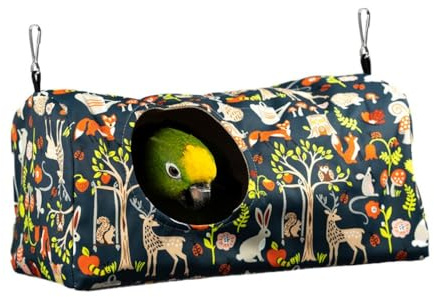 MiOYOOW Vogelnestbett, Vogel Hängematte, Plüsch Vogelnest Haus Zelt Bett Papagei Hängen Höhle Vogelnest Hängekäfig Zeltständer Schaukel Hängebett Spielzeug für Kleine Haustiere Taube Papagei