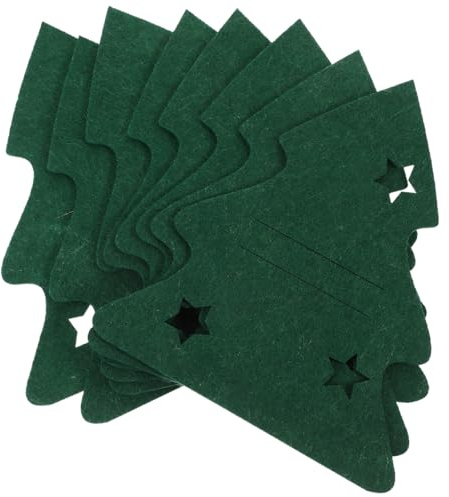 Cabilock 8Pcs Christmas Tree Tableware Set, Green Felt Cutlery Holder Pouch, Party Xmas Dinner Fork Spoon Knife Organizer Bag, Silverware Flatware Table Supplies