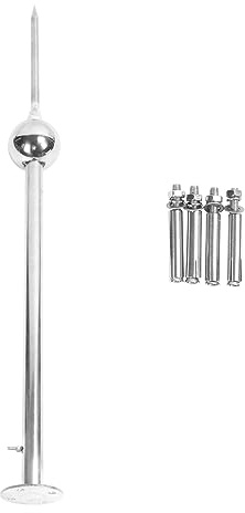 Blitzableiter-Set für Dächer, 1 Meter Tragbare Erdungsstange aus Edelstahl, Ideal für Industriegebäude, Hausdächer, Schulen, Krankenhäuser