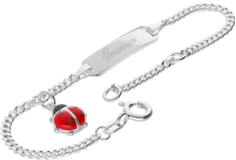 trendor Gravur-Armband für Baby 925 Silber 14/12 cm inklusive Wunsch-Gravur zeitlose Geschenkidee für Kinder, zauberhafter Armschmuck und edles Accessoire 15811