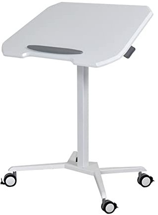 PeNbO Rednerpult-Podiumsständer, mobiler Vortrags-Podiumsständer, höhen- und winkelverstellbar, tragbares Präsentations-Konzert-Podium für Kirche und Klassenzimmer/weiß/Höhe 75/108 cm