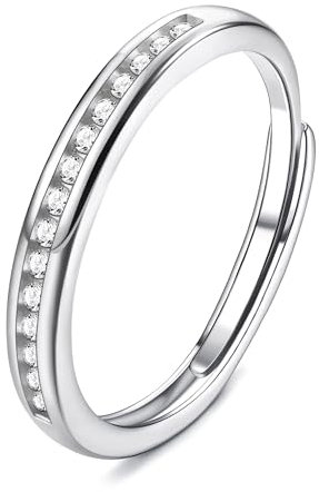 JeweBella Ring Silber 925 Damen Verstellbar Ringe Frauen Stapeln Daumenring Fingerring Eheringe Engagement Promise Ring Verlobungsring Damen Ring Damen Schmuck
