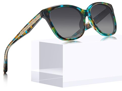 CARFIA Cateye Polarised Sunglasses for Womens UV400 Protection Retro Fashion Eyewear with Hand-crafted Acetate Frame for Outdoor Lifestyle