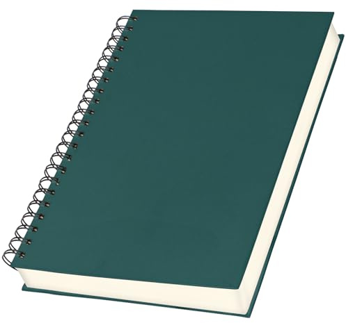Yarotm Notizbuch A4 Blanko - Spiralblock Notebook 21x28.5cm - Dunkelgrün Notizblock A4-100GSM Notizbuch Blanko - Notizheft A4 Spiralbindung - 120 Blatt/240 Seiten Tagebuch Hardcover