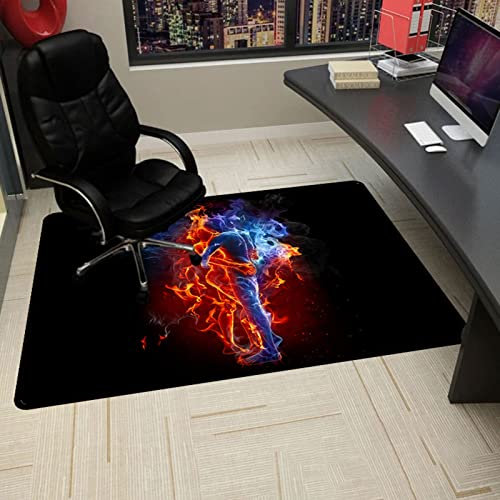 VDLLQYN Gaming Stuhl Matten Gaming-Stuhlmatte for Teppichboden Bürostuhlmatte for Hartholzboden rutschfeste Schreibtischstuhlmatten Büro(90x140CM)
