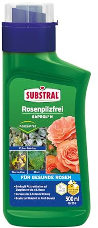 Substral Rosenpilzfrei SAPROL N, 500ml, Fungizid Konzentrat gegen Pilzbefall an Rosen & Zierpflanzen, Schwefelbasiert, grün