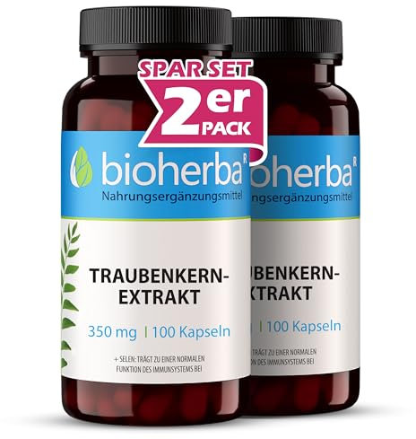 200 OPC Traubenkernextrakt Kapseln 300mg – Hochdosiert mit OPC und Selen von BIOHERBA PZN 19642356